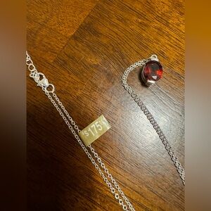 NEW- Sterling Silver HQ Red Spinal Necklace